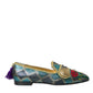 Multicolor Jacquard Embellished Loafers Shoes