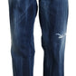 Blue High Waist Straight Denim Jeans San Diego