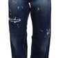 Blue High Waist Tattered Denim Jeans San Diego