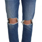 Cool Girl Blue Distressed Mid Waist Denim Jeans