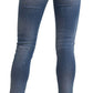 Blue Mid Waist Cropped Twiggy Denim Jeans