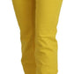 Yellow Cotton Mid Waist Flare Denim Trouser Jeans