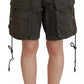 Green High Waist Cargo Bermuda Women Shorts