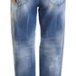 Blue Icon High Waist Straight Denim Jeans Boston