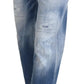 Blue Icon High Waist Straight Denim Jeans Boston