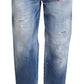 Blue Icon High Waist Straight Denim Jeans Boston