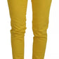 Yellow Cotton Low Waist Cropped Jennifer Denim Jeans