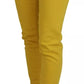 Yellow Cotton Low Waist Cropped Jennifer Denim Jeans