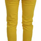 Yellow Cotton Low Waist Cropped Jennifer Denim Jeans