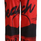 Red Printed High Waist Straight Pants