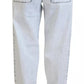 Light Blue Cotton High Waist Straight Denim Jeans