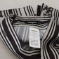 Gray Black Stripes Mid Waist A-line Mini Skirt