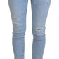 Blue Tattered Mid Waist Cropped Twiggy Denim Jeans