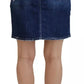 Blue Icon High Waist Denim Mini Boston Jean Skirt