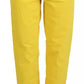 Yellow Cotton High Waist Straight Denim Boston Jeans