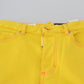 Yellow Cotton High Waist Straight Denim Boston Jeans