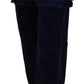 Blue Ruffles HighWaist Cotton Denim Boston Fit Pants