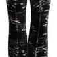 Black Printed High Waist Super Flare Pants