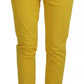 Yellow Cotton Low Waist Crop Denim Cool Girl Jeans