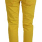 Yellow Cotton Low Waist Crop Denim Cool Girl Jeans