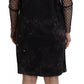 Black Tie Dye Mesh Long Sleeves Cotton Shift Dress