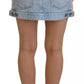 Multicolor Polyester Low Waist A-line Denim Skirt