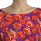 Multicolor Floral Cotton A-line Knee Length Dress