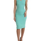 Green Viscose Sleeveless Bodycon Midi Dress