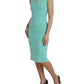 Green Viscose Sleeveless Bodycon Midi Dress