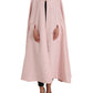 Light Pink Silk Long Maxi Cape Coat Jacket