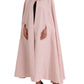 Light Pink Silk Long Maxi Cape Coat Jacket