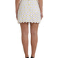 White Floral A-line Mini Skirt