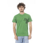 Green Cotton Men T-Shirt