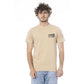 Beige Cotton Men T-Shirt