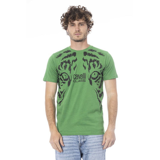 Green Cotton Men T-Shirt