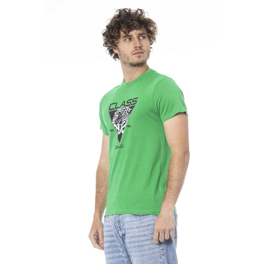 Green Cotton Men T-Shirt