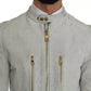 Leather White Biker Motorcycle Jacket