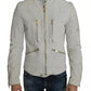 Leather White Biker Motorcycle Jacket