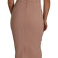 Dusty Pink Midi Sheath Crystal Buttons Dress