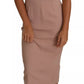 Dusty Pink Midi Sheath Crystal Buttons Dress