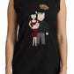 Black Silk DG Family Crystal Sleeveless Top