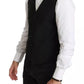 Black Wool Stretch Waistcoat Formal Dress Vest