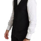 Black Wool Stretch Waistcoat Formal Dress Vest