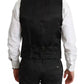 Black Wool Stretch Waistcoat Formal Dress Vest