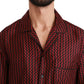 Black Red Zigzag Pattern Casual Shirt