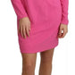 Pink Plunging Bodycon Sheath Mini Rayon Dress