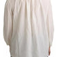 Off White Scarfneck Long Sleeves Blouse Silk Top