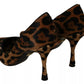 Brown Leopard Pony Hair Heels Pumps Shoes