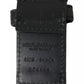 Black Blue Logo Silver Metal Buckle Belt
