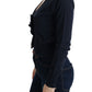 Elegant Blue Wool Cardigan Sweater